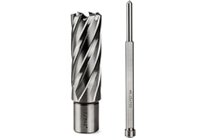 OSCARBIDE 7/8"x2"Annular Cutter 7/8 inch Cutting Diameter,2 inch Depth of Cut,3/4 inch Weldon Shank 2 Flat Mag Drill Bit with Pilot Pin for Magnetic Drill Press,1 Piece
