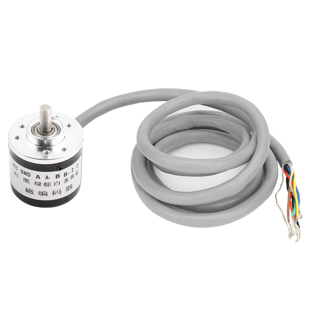 Garosa Magnetic Rotary Encoder 1024P/R DC5V Absolute Type with 1.2m Cable 38mm OD 6mm Shaft Incremental Photoelectric Encoder for Industrial Automation