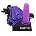 Mini Leather Adjustable Strap On Harness 4.55 Inch Color Purple