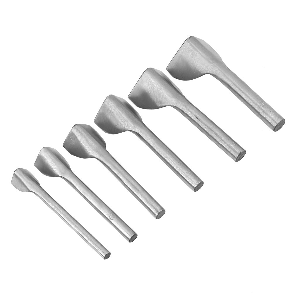 6pcs /Set V Shape Punch,DIY Leather Carft V Shape Punch Belt End Cutter for Home Leather Sewing(15-40mm)