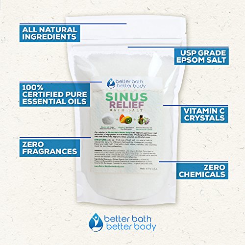 Sinus Relief Bath Salt 2Lbs 32 Ounces Epsom Salt Bath Soak With Cypress Essential Oils