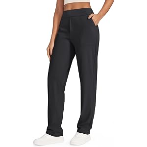 G4Free ShiftReady Women's Dress Work Pants with Pockets Yoga Straight Leg | Mock Fly, Faux Back Pockets, High Waisted, Sleek