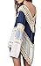 POSESHE Women's Fashion Swimwear Crochet Tunic Cover Up/Beach Dress Blue One Size