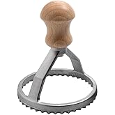Eppicotispai Aluminum Round Ravioli Stamp with Beechwood Handle, 3-Inch