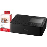Canon Selphy CP1500 Wireless Compact Photo Printer (Black) + RP-108 High-Capacity Color Ink/Paper Set, 4"x6" Prints, 108 Sheets