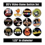 80's VIDEO GAME BUTTONS pins nintendo 1980's eighties new!