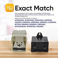 W10613606 Refrigerator Compressor Start Relay and