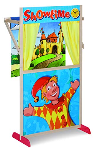 Eichhorn 100002586 - Stand-Kasperltheater 27,5x64x110cm, Zwei tauschbare Hintergründe, teilmontiert, Buchenholz – Bild 4