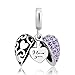 LovelyJewelry I Love You Charms Heart Charms Dangle Beads for Bracelets Necklace For Girlfriend (Purple)
