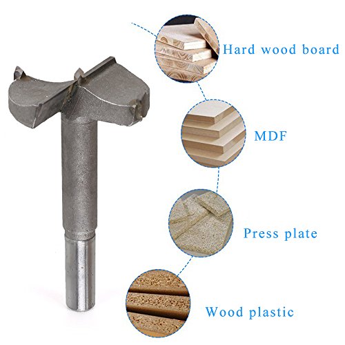 Forstner Wood Drill Bits, Dayree 5pcs 1-2/5" - 2-2/5" High-Speed Steel Forstner Woodworking Steel Hole Saw Cutter Flat Drill Bit Reaming Hinge