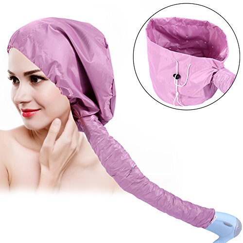 Click Here to See More Images ZJchao Hairdryer Hood, Bonnet Hood Portable Soft Hair Dryer with Attachment Silver Color Heat Cap for Deep Conditioning Hair Dryer Accessories for Women (Pink)