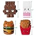 ThinkMax 4 Jumbo Squishies, Hamburger Fries Milk Chocolate Slow Rising Toys, Kawaii Food Stress Reliver Soft Squeeze Toy for Kids and Adults