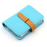 Partstock(TM) High quality PU Leather Credit Card Holder ID Case - Book Style With 26 Card Pockets Size:4.2L X 3 X 0.7 Inches.(Blue)