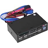 5.25inch Multifuntion Media Dashboard Front Panel USB3.0/2.0 HUB Internal Card Reader eSATA SATA Audio Multi Card Reader for 