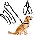 CROPAL Dog Leash Harness with Traffic Handle, Reflective, Super Soft, Double Layer and Adjustable Heavy Duty Dog Leash Collar for Medium and Large Dogs