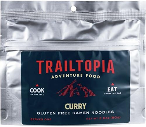 Trailtopia's Best Instant Ramen for Camping - Gluten-Free, Dehydrated Meal with Premium Curry Flavored Noodles | Amazing Taste | Quick Prep | Lightweight | Camping Food for Backpacking