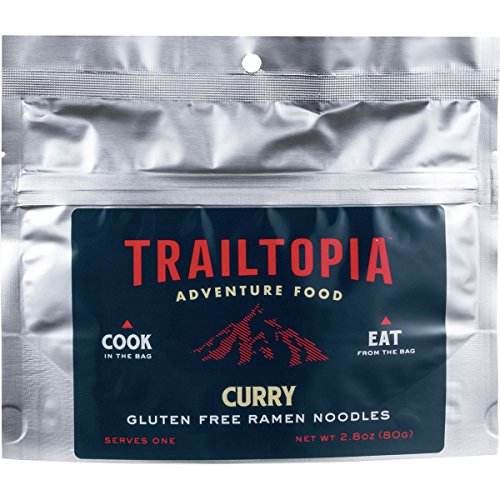 Trailtopia's Best Instant Ramen for Camping - Gluten-Free, Dehydrated Meal with Premium Curry Flavored Noodles | Amazing Taste | Quick Prep | Lightweight | Camping Food for Backpacking