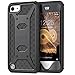 ULAK iPod Touch 7 Case, iPod Touch 6th 5th Generation Case, Knox Armor Dual Layer Hybrid Protective Cover with Belt Clip Holster for iPod Touch 7th/6th/5th Generation (Black)