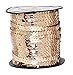 Mandala Craft 6mm Flat Sequin Strip Champagne Sequins on a Roll - Champagne Sequin Trim by The Yard - 100 Yds String Metallic Sequin Strand for Crafts Sequin Fringe Sewing