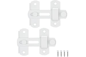 XQDWX Barrel Bolt Door Lock, thickened Stainless Steel Door Lock, Sliding door latch, 2Pack White, With White Screws, 4 Inch, 914BB-WH-2