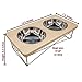 Easyology Stainless Steel Elevated Feeder Bowls for Cats and Small Dogs, Beige