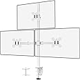 WALI Triple Monitor Stand, Height Adjustable Free-Standing Monitor Desk Mount, fits 3 Computer Screens up to 27 Inch, Holds up to 22lbs per Arm,Black