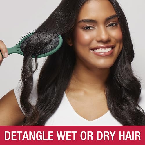 Conair Detangling Hair Brush Set 3 Pack, For Wet, Dry and All Hair Types, gifts for her, stocking stuffers, holiday gifting, Detangling Brushes for Women in Tartan, Red, Green