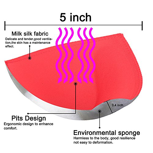 Bra Inserts Women's Breathable Comfortable Sports Cups Bra Insert 2 Pairs in Set Red By Nimiah
