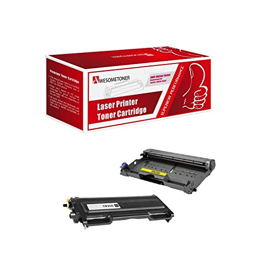 Awesometoner Brand New Compatible Drum Unit and Laser Toner Cartridge Set for Brother DR350 + TN350 (2 Pack)