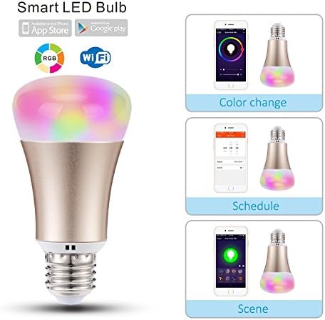 UL Listed WiFi Smart LED Light Bulb Works with Amazon Alexa, Color &amp; Brightness Changing - 2yr Warranty