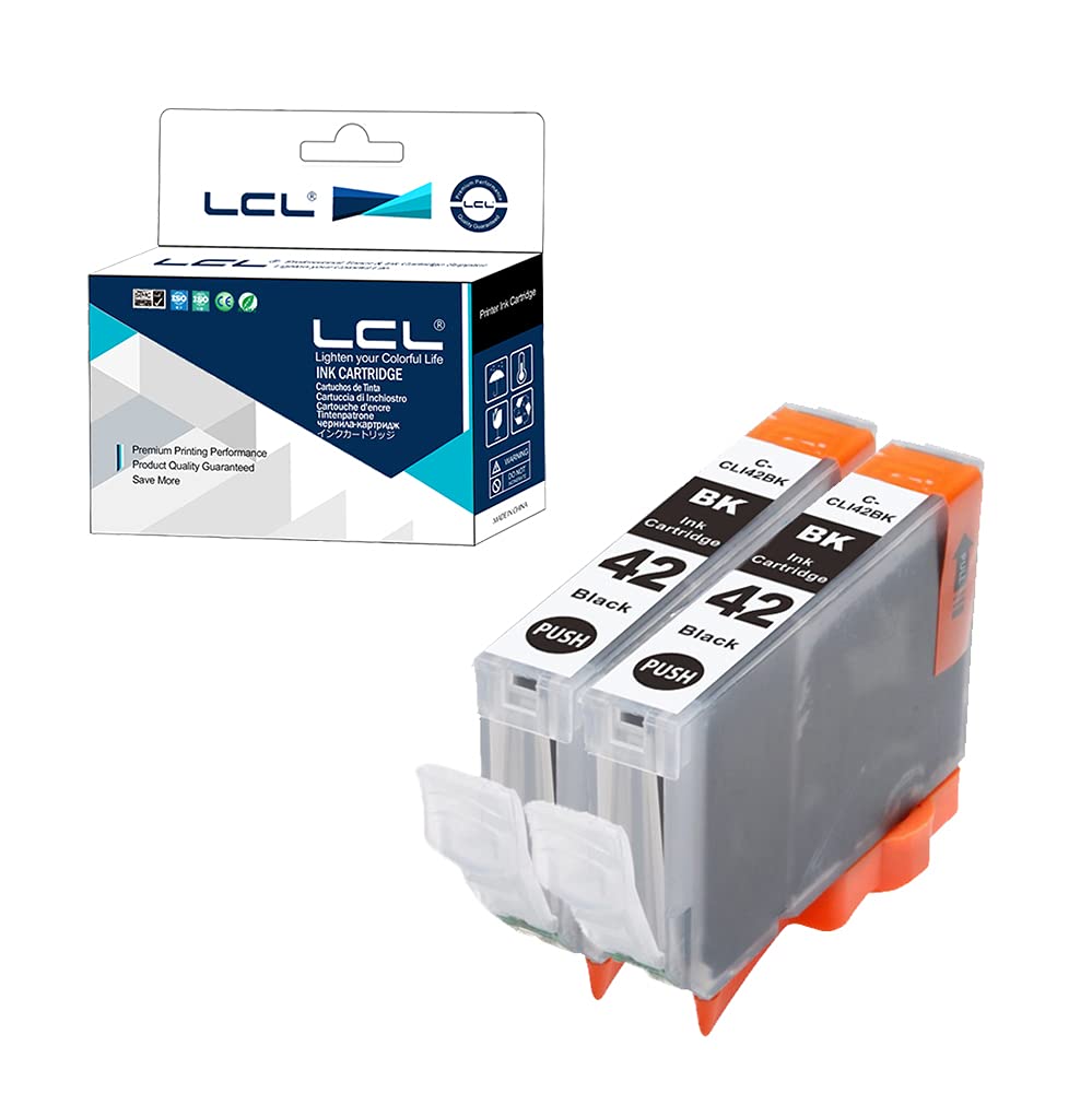LCL Compatible Ink Cartridge CLI42 CLI-42 CLI-42BK (2 Black) Replacement for PIXMA Pro-100 Pro-100S