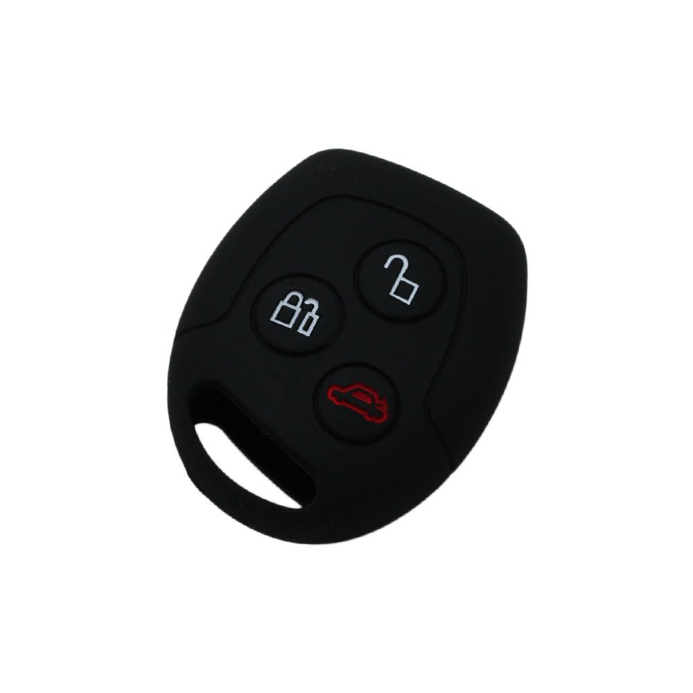 BROVACS Silicone Cover Protector Case Holder Skin Jacket Compatible with FORD 3 Button Remote Key Fob CV9702 Black