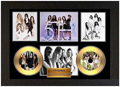 5TH HARMONY / FIFTH HARMONY - A3 SIGNED FRAMED GOLD VINYL COLLECTORS CD DISPLAY DISC