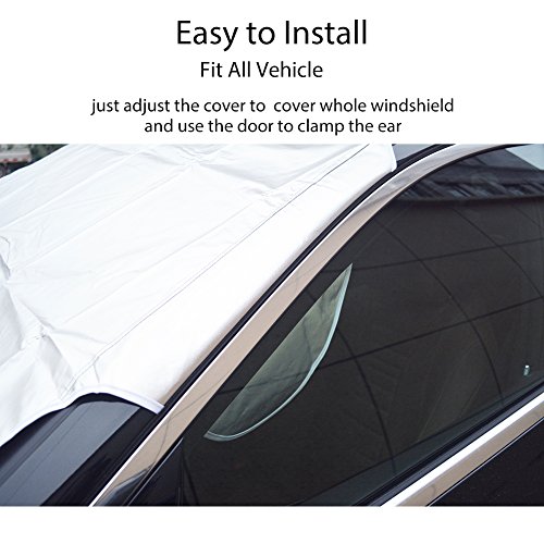 BOKIN Car Windshield Sun Shade and Snow Cover, Sun Visor Reflect UV and Keep Your Vehicle Cool in Summer. This Sunshade is for Car, Van, Truck Windshield