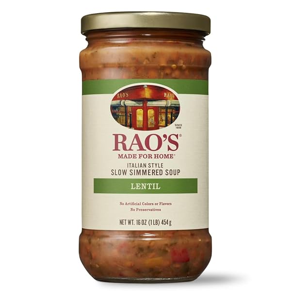 RAO’S MADE FOR HOME ITALIAN LENTIL SOUP, 16OZ, TRADITIONAL ITALIAN HEAT AND SERVE SOUP, MADE WITH PREMIUM QUALITY VEGETABLES