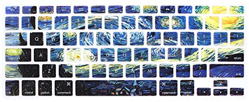 YMIX MacBook Keyboard Cover Dust-Proof Silicone Keyboard Protector for MacBook Pro 13" 15" 17" (with/without Retina Display,2015 or Older Version) iMac and Air 13" (Van Gogh Starry Night)