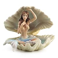 Veronese Design Mermaid Sitting in a Seashell Sculpture