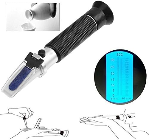 Whitelotous Handheld Refractometer Spirits Alcohol Alcoholometer Meter ATC Tool Hydrometer Concentration Tester