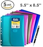 C-line Mini 5.5 x 8.5 Poly Binder Pocket w/ Hook Loop Closure, with Custom AOP Pen