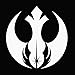 Rebel Alliance Jedi Order (Star Wars Inspired) - White Vinyl Decal (White)