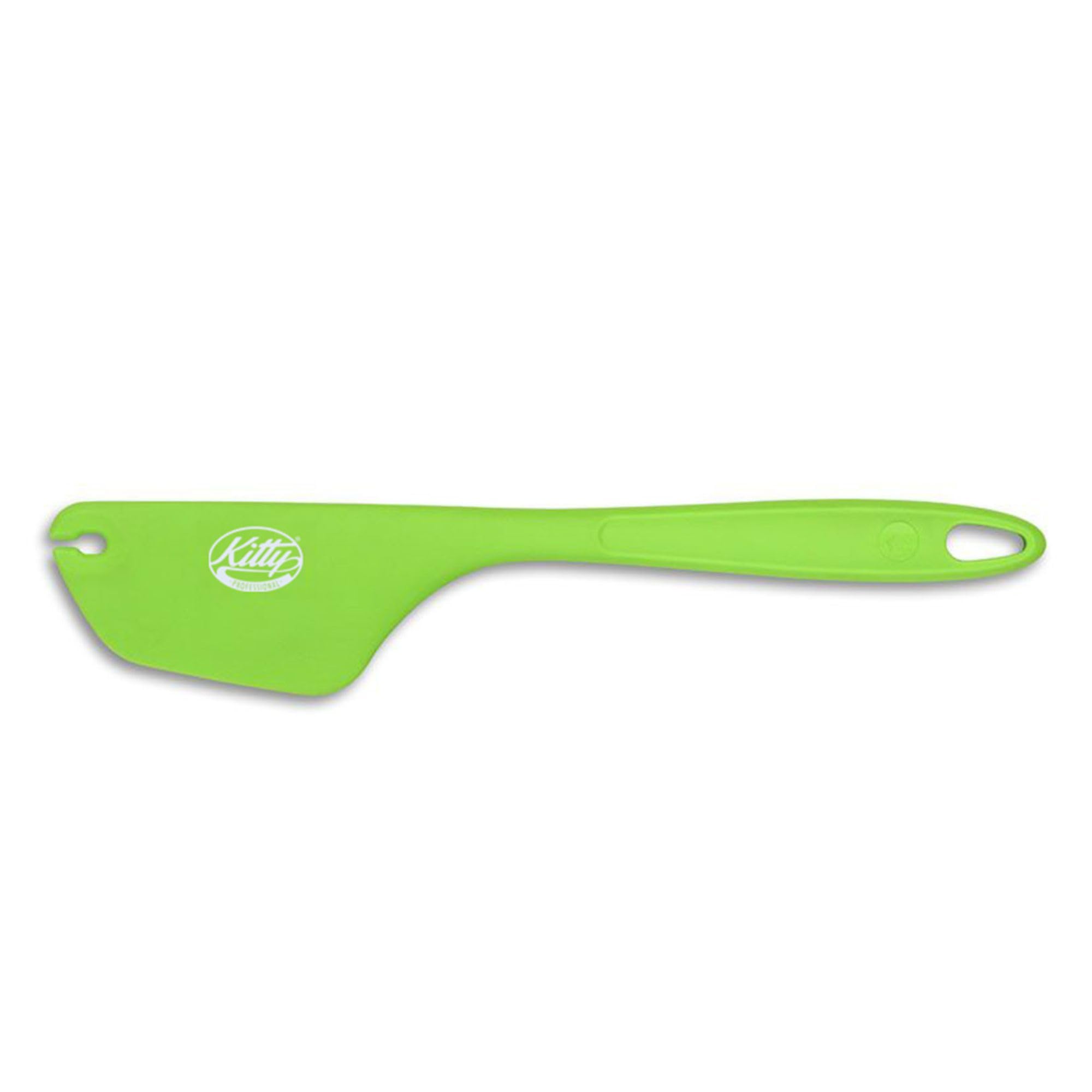 Kitty Professional 2-in-1 Heat-Resistant Dough Scraper Spatula with Stainless Steel core & BPA Free Silicone - for Baking and Cleaning Mixers, Beaters - Multifunctional Cooking Utensils (Lime)
