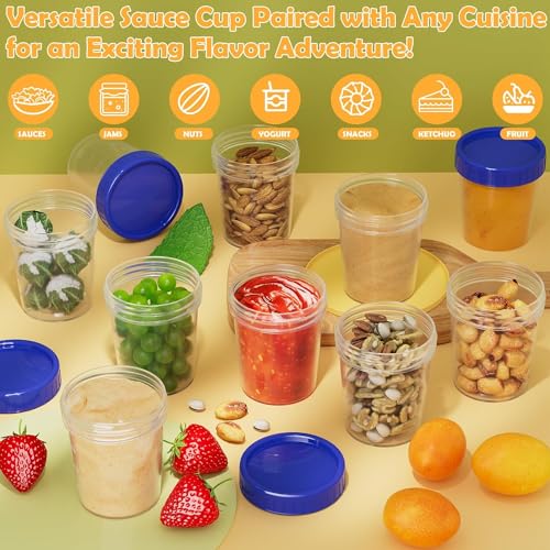 [10 Pack] 4oz Salad Dressing Container to Go,Small Containers with Lids Leakproof Condiment Containers with Screw Lids Reusable Stackable Plastic Dip Sauce Containers