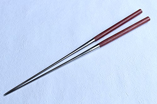 Ibuki Peltogyne spp Moribashi Chopsticks Honyaki quenching stainless Japanese Sushi Chef's Garnishing 7.1 inch (180mm)