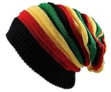 EchoMerx Reggae Baggie Beanie Hat Rasta Colors