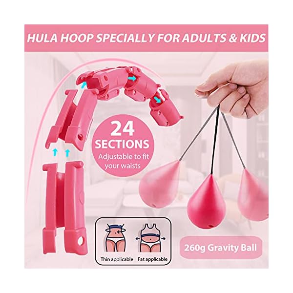 Ansharinc-Weighted-Hula-Hoops-for-Adults-and-Kid-Fitness-Hula-Hoops-at-Home-and-Office-Smart-Hula-Hoops-for-Weight-Loss-1kg-Adjustable-Weighted-Hula-Hoop-for-Exercise Weighted Hula Hoops for Adults and Kids , Smart Hula Hoops for Weight Loss, 1kg/52inch Adjustable Weighted Hula Hoop for…