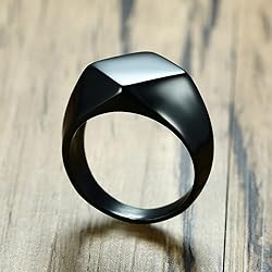 MYNENEY Stainless Steel Square Shape Signet Style