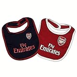 Arsenal FC Bibs - Set of 2 - Bibs feature Gunners team colors and crest - Great for the Little Arsenal FC Fan - One Bib is Red, One Bib is Yellow - Arsenal FC Soccer - Official Arsenal Product