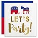 American Political Election Day Let's Party! Elephant & Donkey Mascot Design Party Cocktail Napkins 12 COUNT