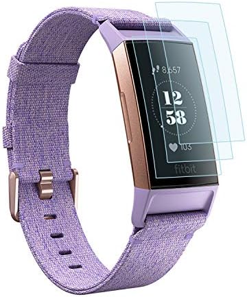 EXC Compatible Fitbit Charge 3 Screen Protector [6 Pack] TPU Screen Protector Saver for Fitbit Charge 3 Activity Tracker No Bubbling Scratch Resistant Full Edge to Edge Coverage Screen Covers