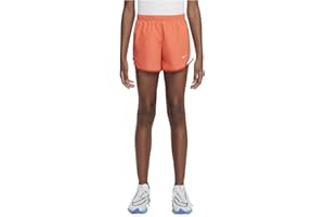 Nike Tempo Big Kids' (Girls') Dri-FIT Running Shorts (Light Wild Mango/White/Vintage Coral/White, 848196-643)